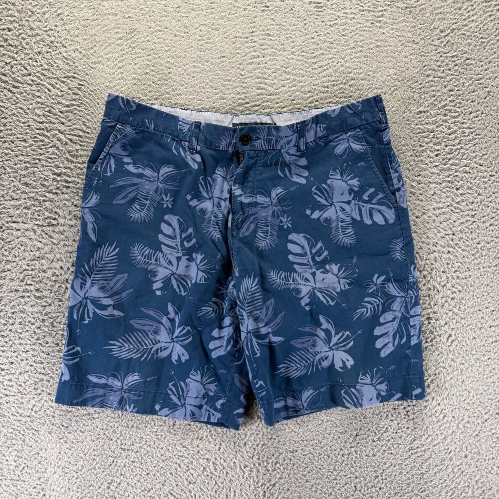 Tommy Hilfiger Shorts Mens 38 Blue Floral Chino Hawaiian Beach Coastal Tropical
